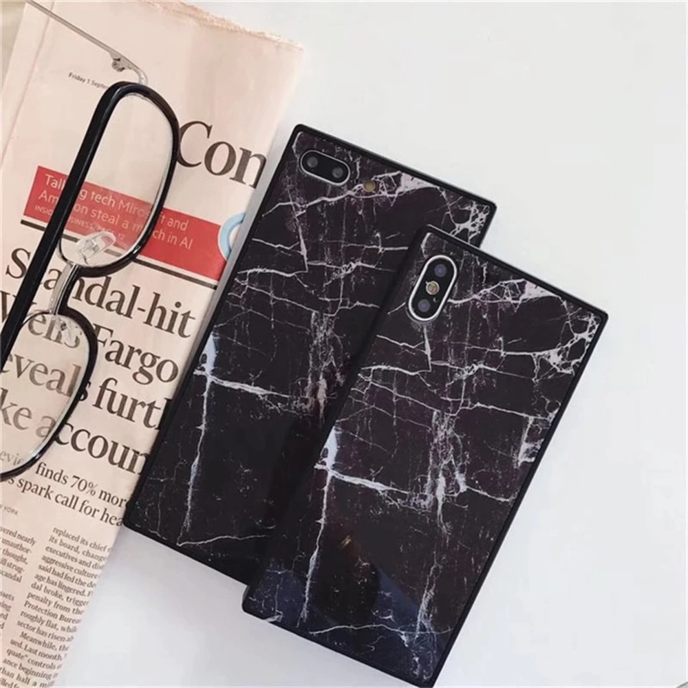 iPhone 7/8/Plus/X/XS Square Marble Case - Picture 2 of 6